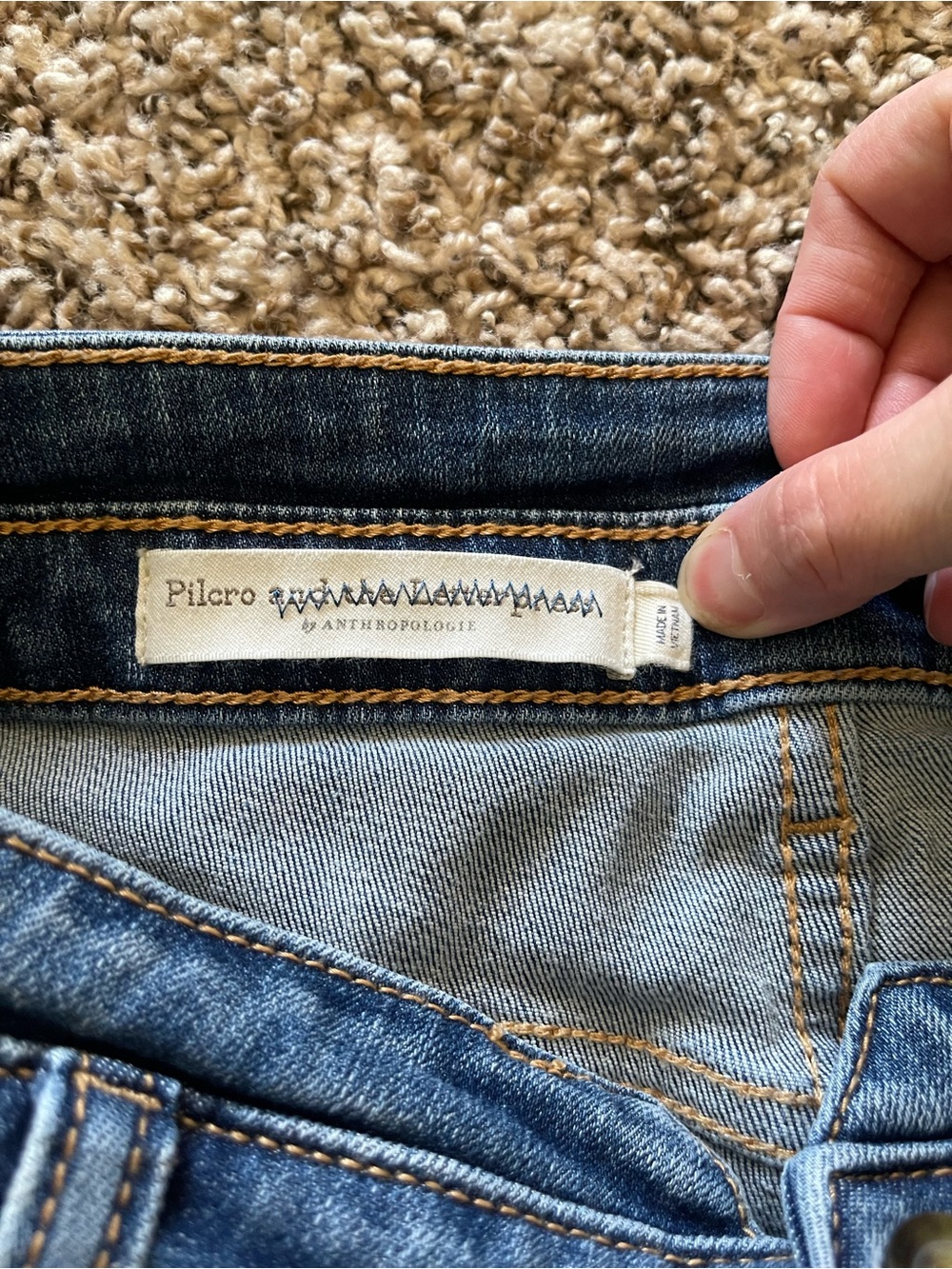 Anthropologie Pilcro High Rise Denim Legging Slim Jeans Button Fly Size 27 Blue - Picture 8 of 16